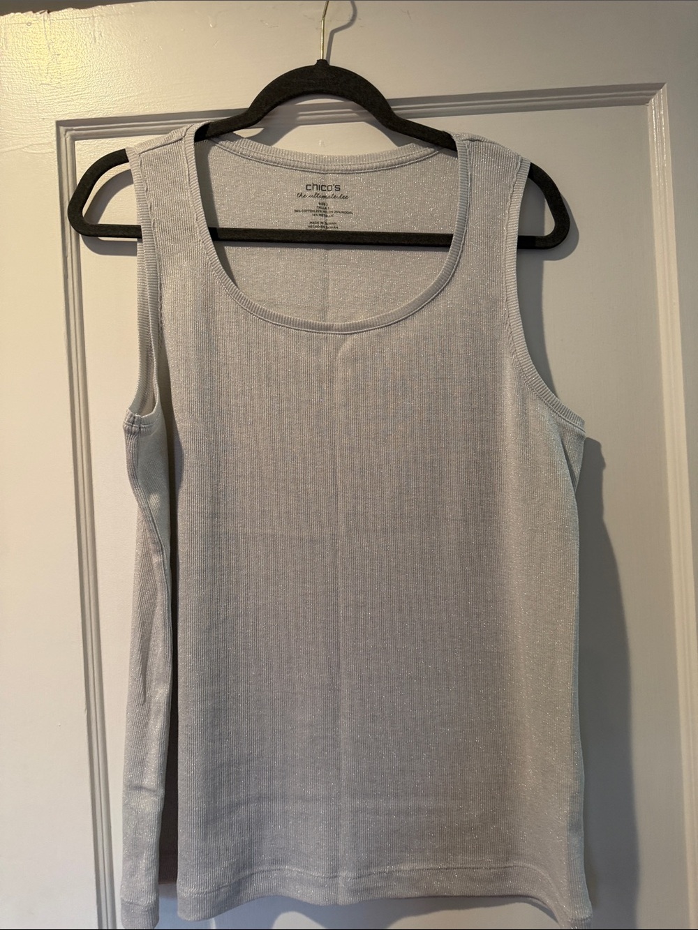 Chico's Silver-Gray Shimmer Tank Top